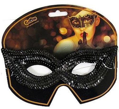 Maska w cekiny czarna na Arena.pl