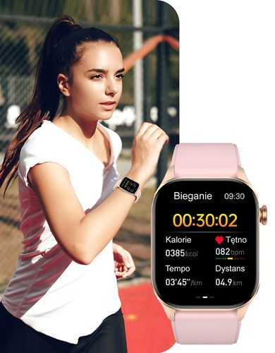 Zegarek Damski Smartwatch 380MAH ROZMOWY AMOLED Z Pomiar Cukru Ciśnienie na Arena.pl