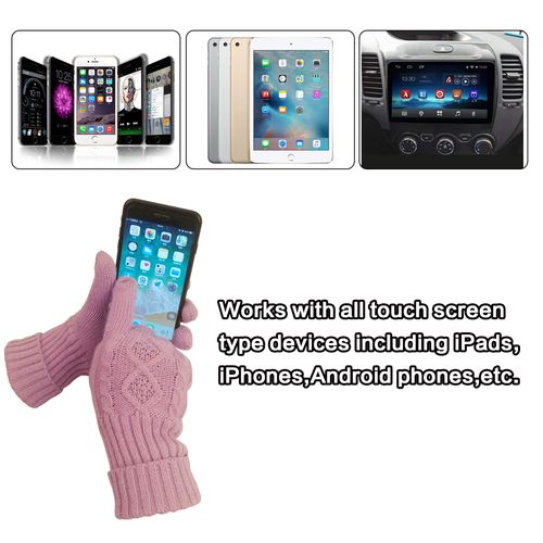 Zestaw Zimowy 3w1 Czapka Szalik Rękawiczki do Ekranów Różowy Uniwersalny na Arena.pl