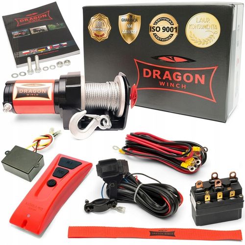 WYCIĄGARKA DRAGON 12V ELEKTRYCZNA WCIĄGARKA linowa pługa quada + pilot na Arena.pl