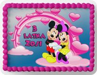 PROSTOKĄTNY OPŁATEK NA TORT A4 20x29CM - MYSZKA MIKI MINI + IMIĘ