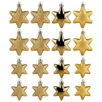 16x Bombki Choinkowe Świąteczne Nietłukące Złote Zestaw Bombek na Choinkę