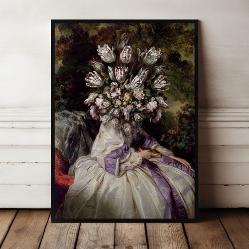 Plakat w ramce portret kwiaty 21x30 cm w czarnej ramie na Arena.pl