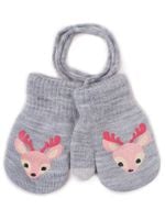 Rękawiczki dziewczęce jednopalczaste ze sznurkiem dotykowe 16 cm YOCLUB