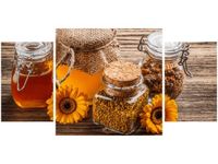 80X40CM MIÓD PSZCZELI TRÓJ OBRAZ