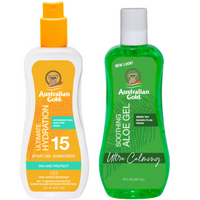 Australian Gold Żel W Sprayu Bezbarwny SPF15 + Aloe Po Opalaniu