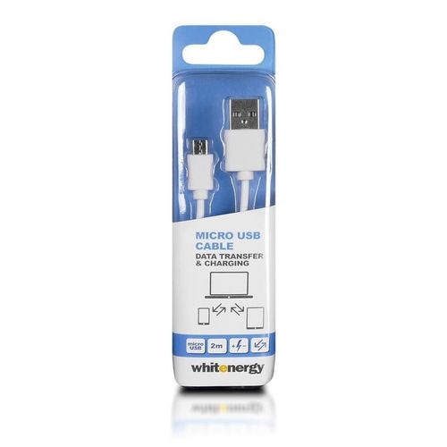 Kabel micro USB transfer, ładowanie, 200cm, biały na Arena.pl