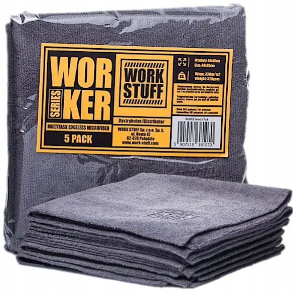 Work Stuff Worker 5-Pack Mikrofibry do auta 40x40 zdjęcie 2