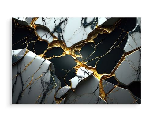 Obraz Canvas Do Salonu MARMUR Abstrakcja Złoto Efekt 3D 30cm x 20cm na Arena.pl