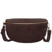 VERA PELLE nerka zamszowa saszetka biodrówka V681 c.brązowa