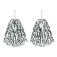 Pompony cheerleaderki srebrne 2szt