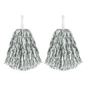 Pompony cheerleaderki srebrne 2szt