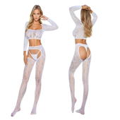 Bodystocking 2078 SoftLine White Zmysłowa Bielizna One Size (uniwersalny)