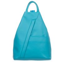 VERA PELLE plecak skórzany licowy elegancki trójkątny V520 turkusowy