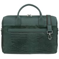 VERA PELLE torebka skórzana kroko torba na laptopa V545 c.zielona