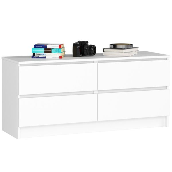 Komoda K 120 cm 4 szuflady - biała zdjęcie 1