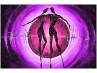 OBRAZ DANCING LOVE ABSTRAKCJA KOCHANKOWIE 3 KOLORY