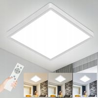 LAMPA SUFITOWA PLAFON LED KWADRAT NOWOCZESNA SALONU ŚCIEMNIALNA+PILOT IP40