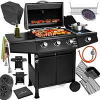 GRILL GAZOWY OGRODOWY ŻELIWNY RUSZT NIERDZEWNY LEHMANN TEXAS 3+1