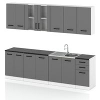 Meble Kuchenne Z Blatem 2.6m Kuchnia Jowita Pojemna Modułowa Młodzieżowa