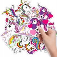 NAKLEJKI NA ZESZYT NALEPKA Z POSTACIAMI JEDNOROŻEC UNICORN KOŃ WZORY 10SZT