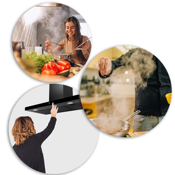 Okap kuchenny 90 cm Czarny Berdsen BT-218 zdjęcie 6