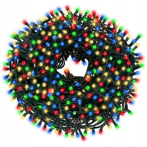 LAMPKI CHOINKOWE 300 LED 20m ZEWNĘTRZNE GRUBE STAŁE ŚWIATŁO MULTIKOLOR na Arena.pl