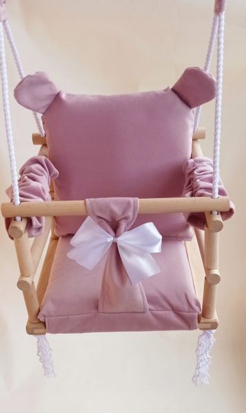 HUŚTAWKA 3w1 DLA DZIECI miś kolor RÓŻOWY zdjęcie 3