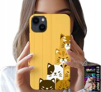 ETUI DO IPHONE 15 PLUS - LOVE CAT, WZORY Z KOTAMI, CASE + SZKŁO