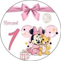 Opłatek na tort Roczek Urodziny Myszka Minie Miki Chrzest Św.