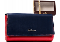 duży, skórzany portfel damski na zatrzask - peterson