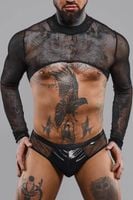 krótki top, z długimi rękawami- m