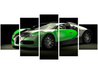70CM 150CM OBRAZ 5 ELEM ZIELONE BUGATTI VEYRON ŚCIENNY