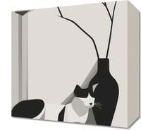 Obraz 30x30cm Kot w Odcieniach Szarości