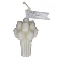 Świeca Dekoracyjna Bukiet Tulipany Wosk Sojowy Na Prezent Ozdoba Biała