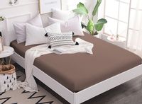 Prześcieradło jersey z gumką 140x200 brązowe