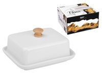 Maselnica maselniczka porcelanowa BONA pojemnik na masło do masła biała