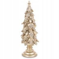 Dekoracja z tworzywa choinka świąteczna szampańska złota z brokatem glamour