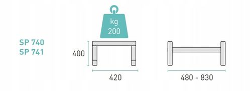 PODSTAWA 480-830 mm 200 kg UCHWYT STOJAK MOCOWANIE KLIMATYZATOR POMPA SP740 na Arena.pl