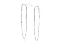 RODOWANE SREBRNE KOLCZYKI WISZĄCE ŁAŃCUSZKI CHAIN