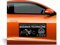 Magnes na samochód reklama magnetyczna 60x30 BADANIA TECHNICZNE różne wzory