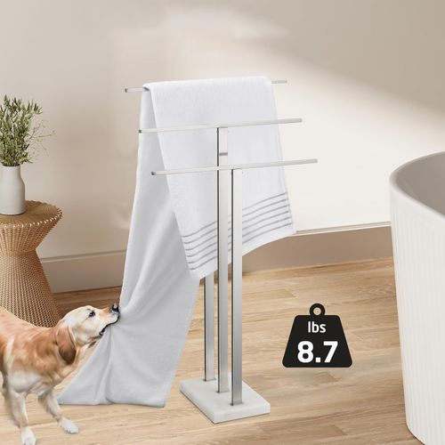 UŻYWANE Wieszak na ręczniki łazienkowy 3-poziomowy KES stal SUS304 marmur na Arena.pl