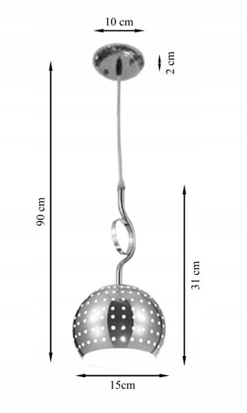 NOWOCZESNA LAMPA WISZĄCA ONE BALL ŻYRANDOL LED KULA CHROM POJEDYNCZA zdjęcie 5