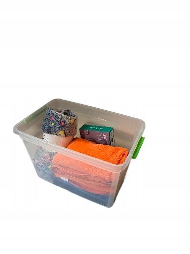 POJEMNIK PLASTIKOWY PUDEŁKO PUDŁO ORGANIZER PRZEZROCZYSTY Z POKRYWĄ 60L na Arena.pl