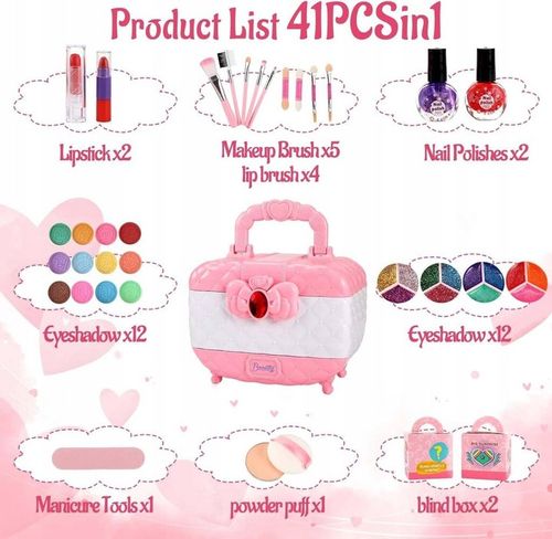 KUFEREK KOSMETYKÓW MAKEUP DLA DZIECI DO MALOWANIA MAKIJAŻU DLA DZIECI XXL na Arena.pl