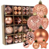 Bombki Choinkowe Miedziane Plastikowe Mix Bombka 60szt Bombek Choinkowych