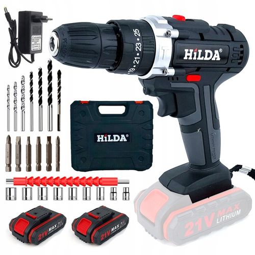 HILDA WIERTARKO WKRĘTARKA AKUMULATOROWA 800 W 21V 2X AKU UDAROWA + BITY na Arena.pl