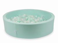 Suchy basen miętowy 110x30 z piłeczkami 400 sztuk (przezroczyste, perłowe, jasnomiętowe)