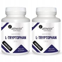 2x Aliness L-TRYPTOFAN Tryptophan 500 mg 100 kaps DOBRY SEN STRES