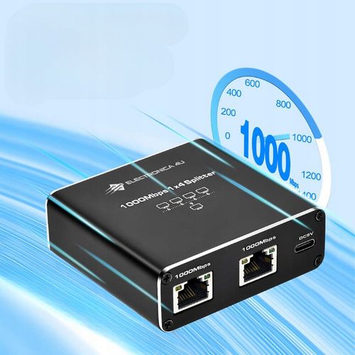 Adapter rozdzielacz mini Switch splitter LAN Ethernet RJ45 4xRJ45 1000M 1GB na Arena.pl